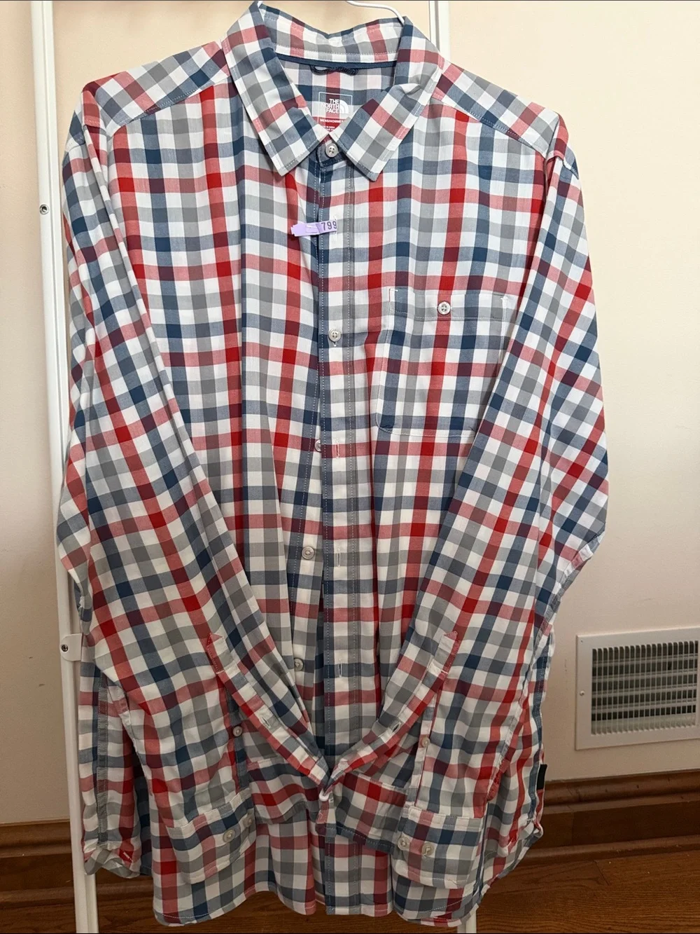 The North Face checkered button front men's shirt - size XL